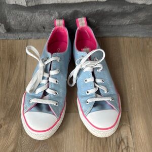 Blue and Pink Kids Converse Sneakers